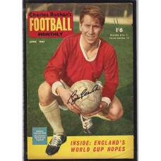 Signed picture of Bobby Charlton the Busby Babe and Manchester United footballer.